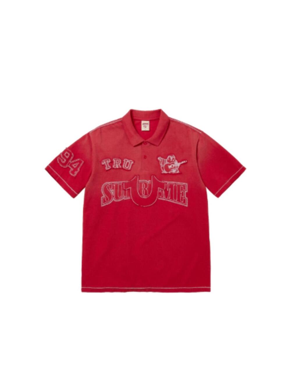 Supreme X True Religion Applique Polo Red • L